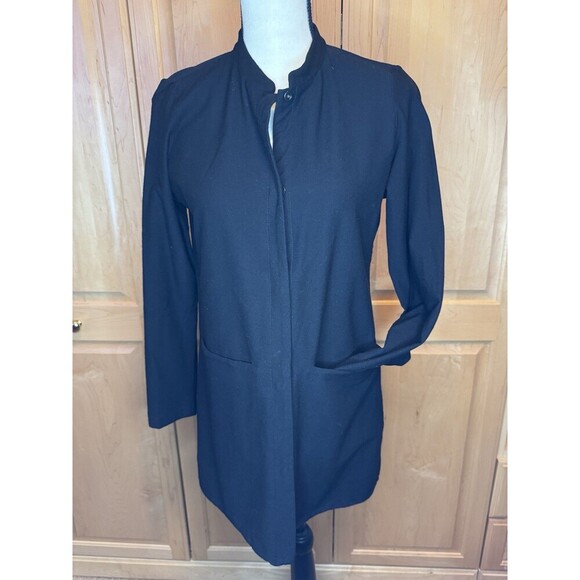 Eileen Fisher Women’s XS Snap Up Dark Blue Cardigan With Pockets Workwear - Picture 1 of 13